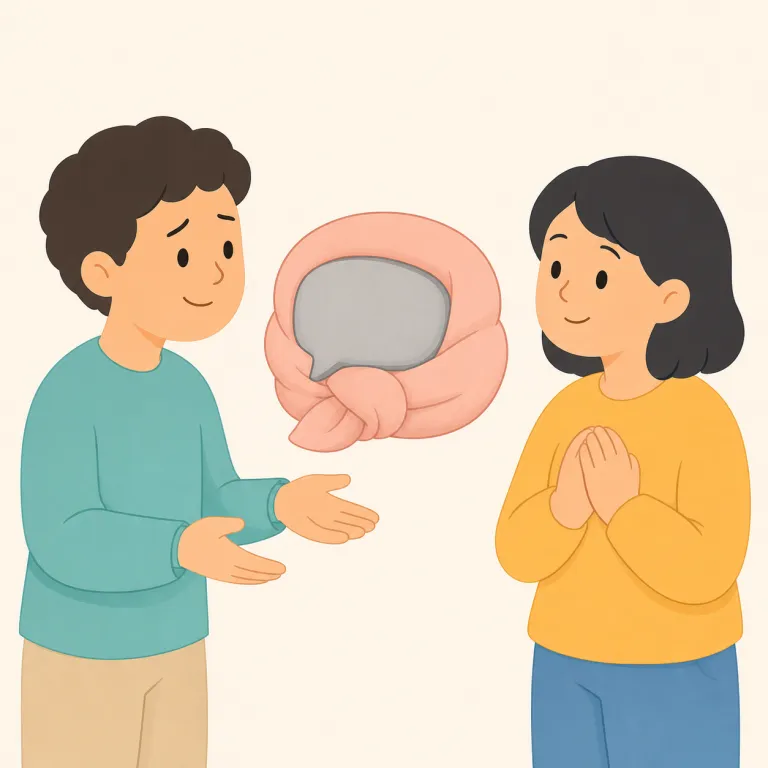 no offense（悪気はない・イディオム）の覚え方イラスト — offense は offend（気分を害する）の名詞形と結びつけると覚えやすいです