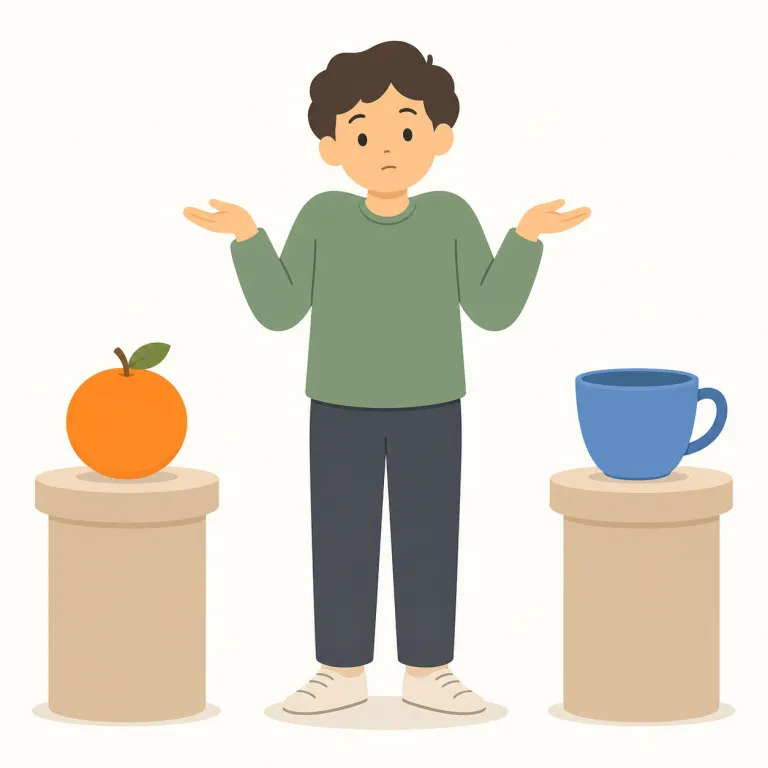 noncommittal（曖昧な、態度を明確にしない・形容詞）の覚え方イラスト — commit を「約束する・はっきり関与する」と知っていると覚えやすい