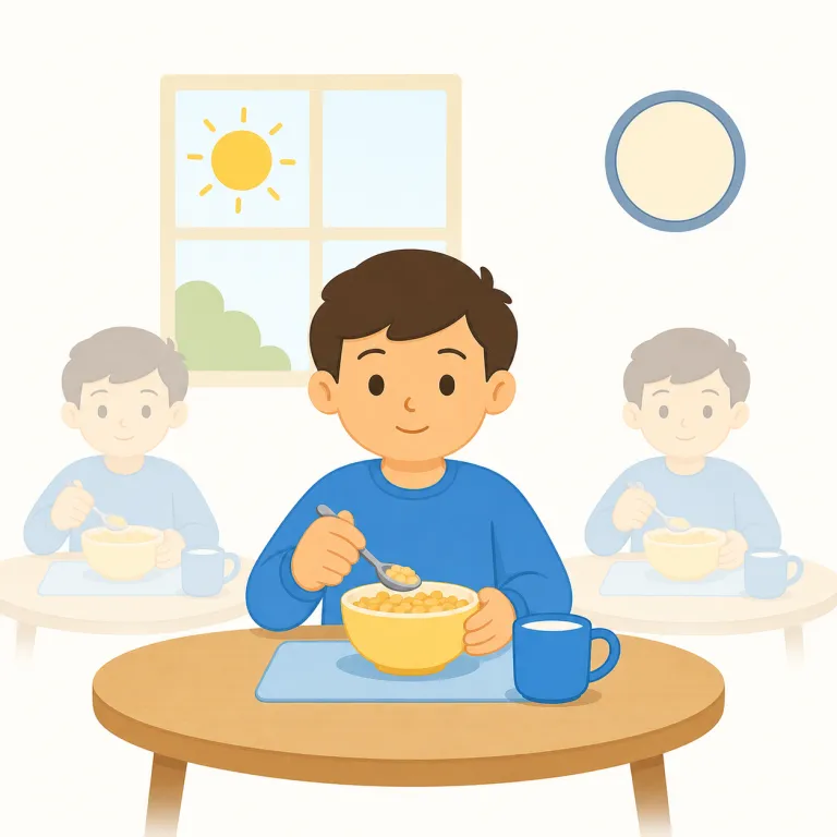 normally（普通に・副詞）の覚え方イラスト — normally は normal「標準の、普通の」+ -ly の副詞で、「たいていは、普段は」という頻度や一般的な状況を表します