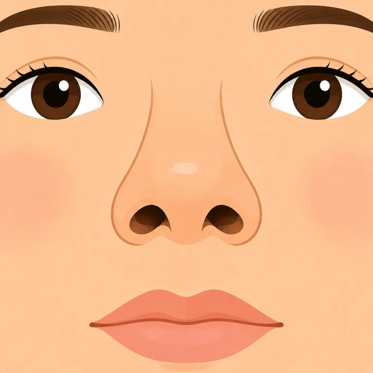 nostril（鼻の穴・名詞）の覚え方イラスト — nose は鼻全体、nostril はその中の「左右それぞれの穴」