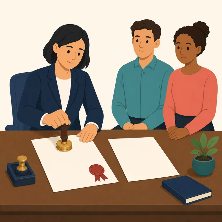 notarial（公証人の・形容詞）の覚え方イラスト — notary（公証人）を知っていれば、notarial は「公証人に関する」の形容詞だと取りやすい
