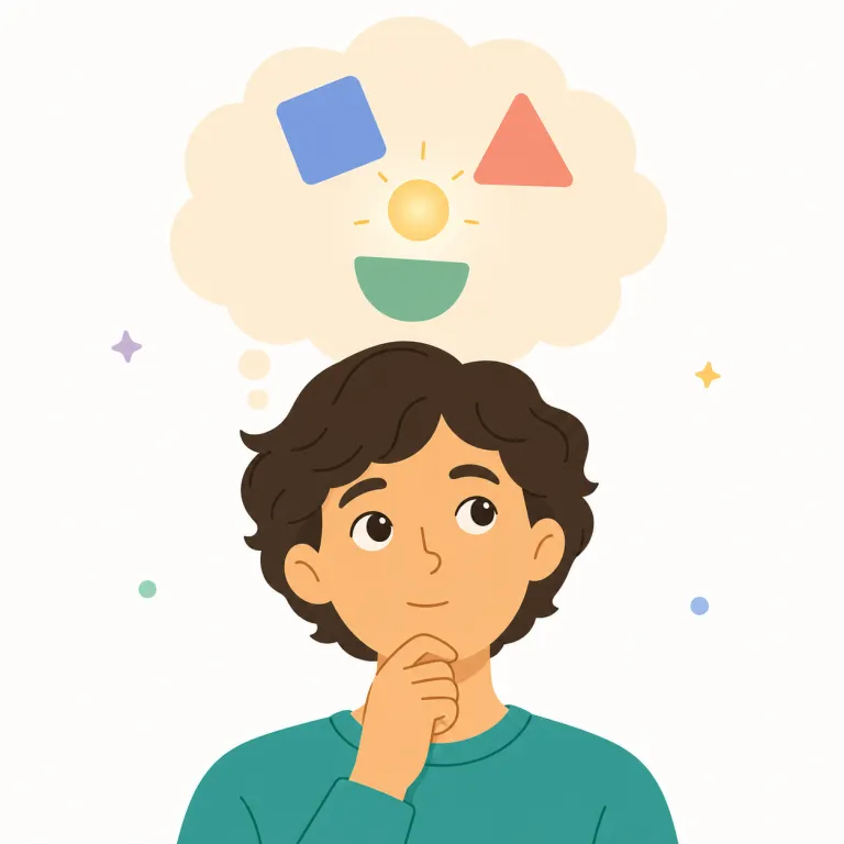 notion（考え、思いつき・名詞）の覚え方イラスト — この意味の notion は、固まった「概念」ではなく、頭に浮かぶ個人的な考えや思いつきを表します