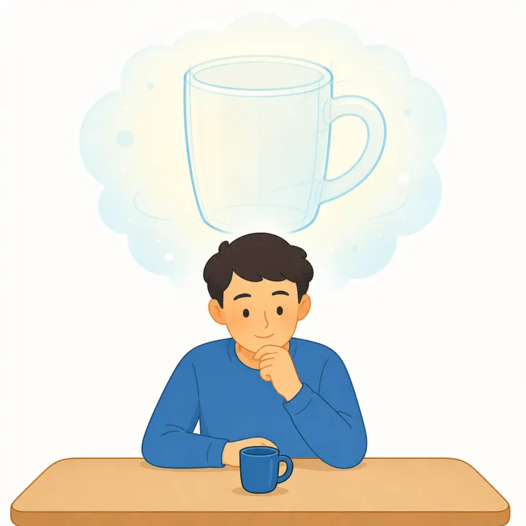 notional（概念的な・形容詞）の覚え方イラスト — notional は notion「概念」から来た形容詞で、具体物そのものではなく、考え・理論・計算の枠組みの中で扱うものを指します
