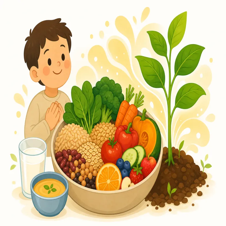 nourishing（栄養のある、滋養に富む・形容詞）の覚え方イラスト — nutrition や nutrient を知っていれば、nourish は「栄養を与えて育てる」方向だとつながる