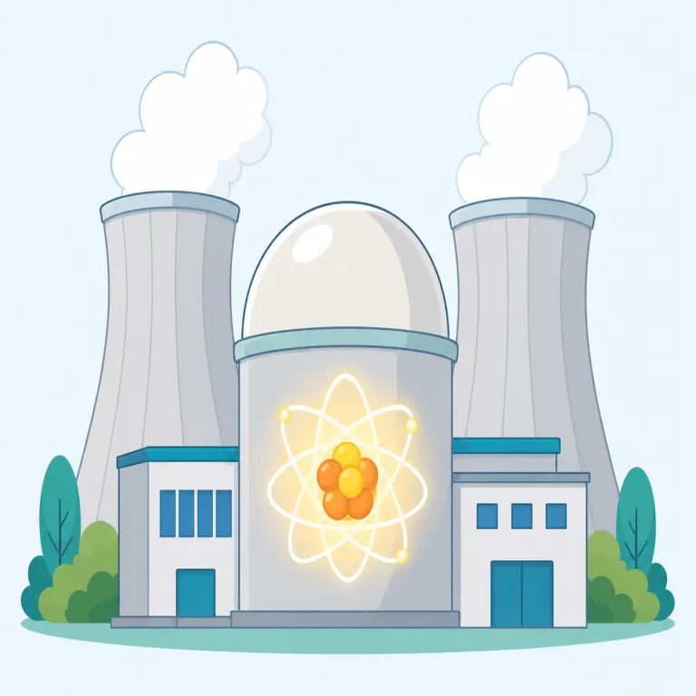 nuclear（核・形容詞）の覚え方イラスト — この語義では nuclear を「原子力の」と即断せず、「何かの nucleus に属する」と広めに捉えるのがコツです