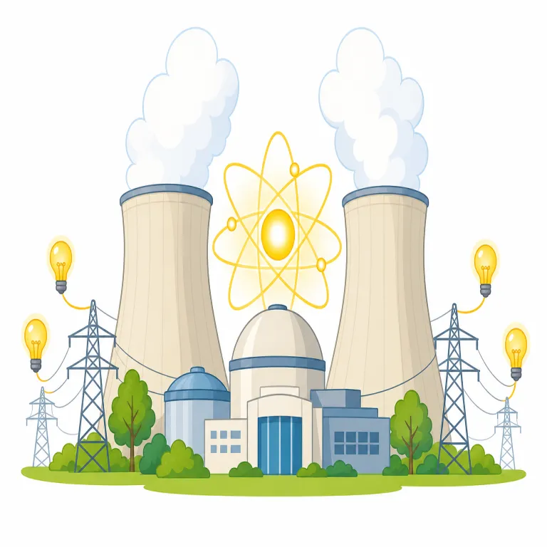 nuclear power（原子力・名詞）の覚え方イラスト — power はまず「力・電力」