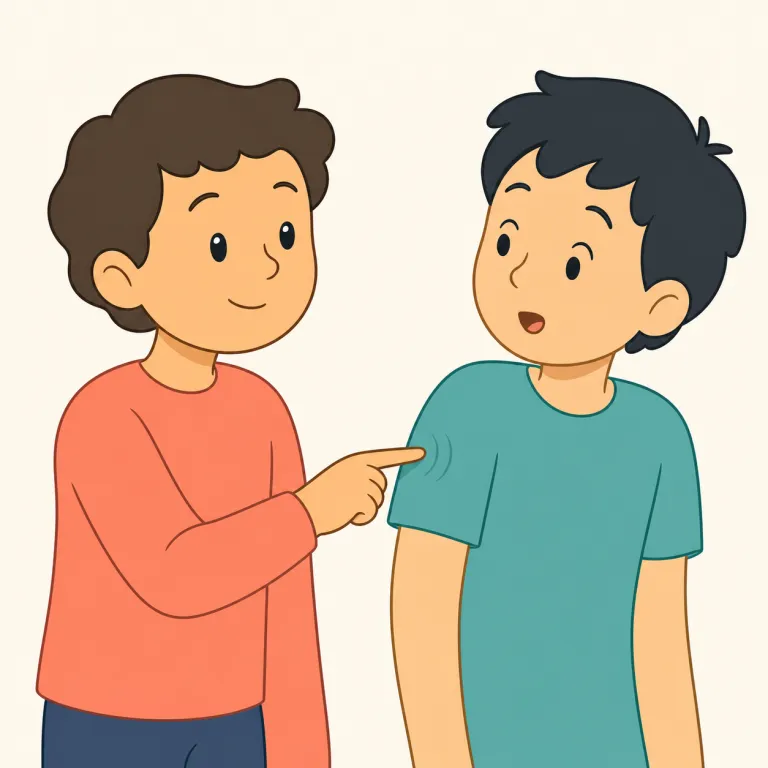 nudge（軽いつつき・noun）の覚え方イラスト