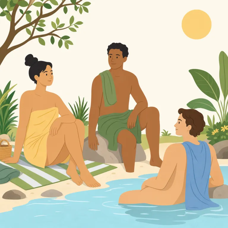 nudism（ヌーディズム・名詞）の覚え方イラスト — nude「裸」+ -ism「主義・考え方」と見れば、まず『裸そのもの』ではなく『裸でいることをよしとする思想・実践』だとつかめます