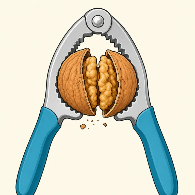 nutcracker（クルミ割り器・名詞）の覚え方イラスト — nut + crack + -er の見たまま合成で覚えるのが最短です