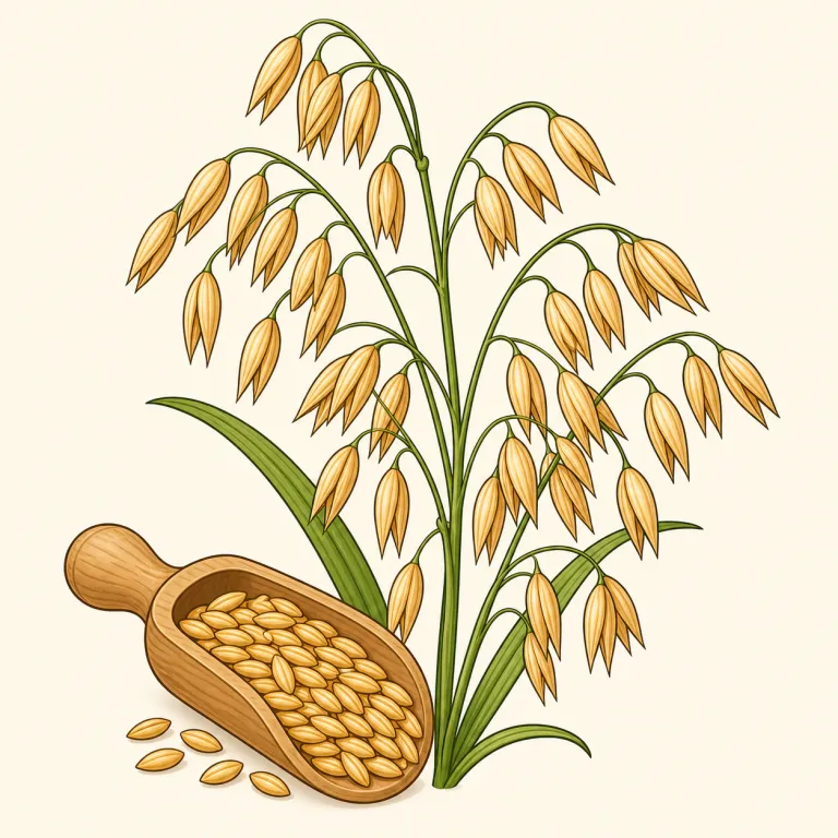 oat（オーツ麦・名詞）の覚え方イラスト — まず oatmeal をセットで覚えるのが近道です