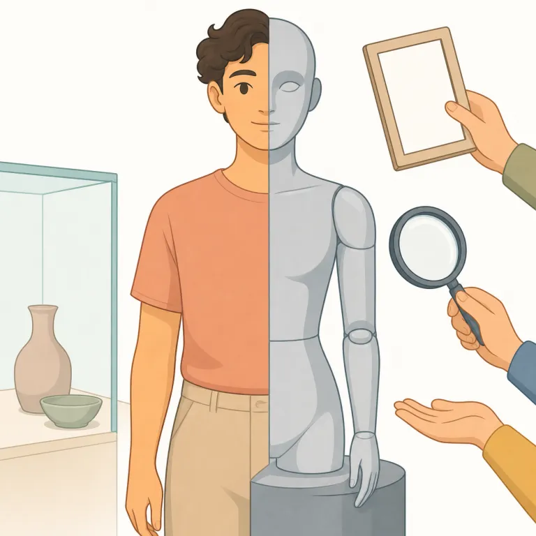 objectification（物扱い・名詞）の覚え方イラスト — object「物・対象」に -ify「〜にする」と -ation「行為・状態」が重なった名詞です