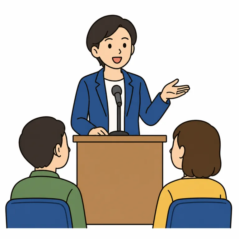 observe（述べる・verb）の覚え方イラスト