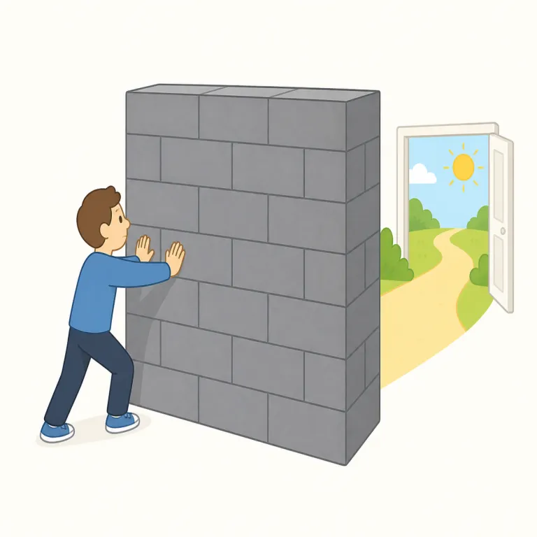 obstacle to（障壁・イディオム）の覚え方イラスト — obstacle はまず「前進を止める物」として覚える