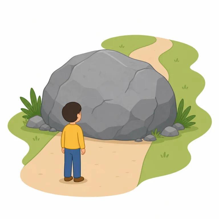 obstruction（障害物・名詞）の覚え方イラスト — obstruction は obstruct「ふさぐ・妨げる」+ -ion と考えると覚えやすい名詞です