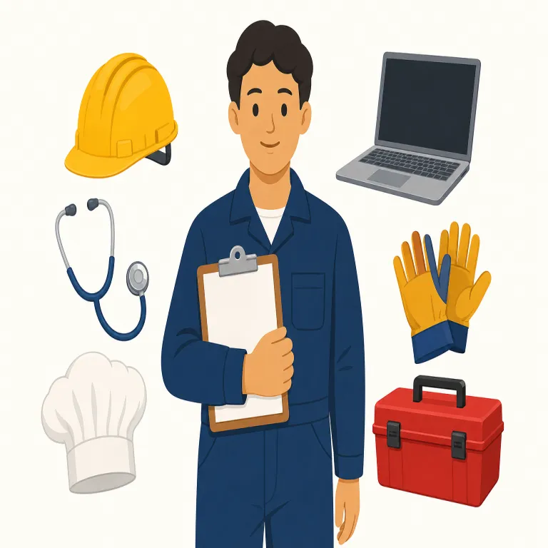 occupational（職業上の・形容詞）の覚え方イラスト — occupational は、まず occupation「職業・仕事」をそのまま形容詞化した語だと捉えると覚えやすい