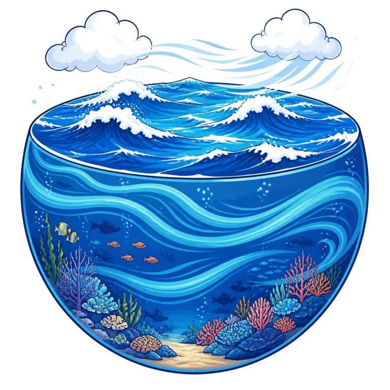 oceanic（海洋性・adjective）の覚え方イラスト