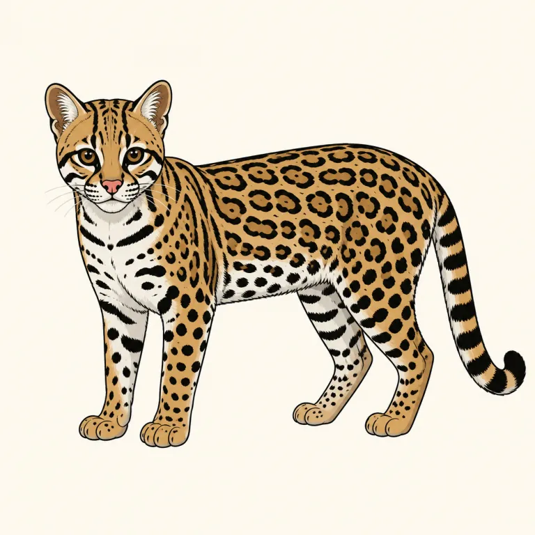 ocelot（オセロット・noun）の覚え方イラスト