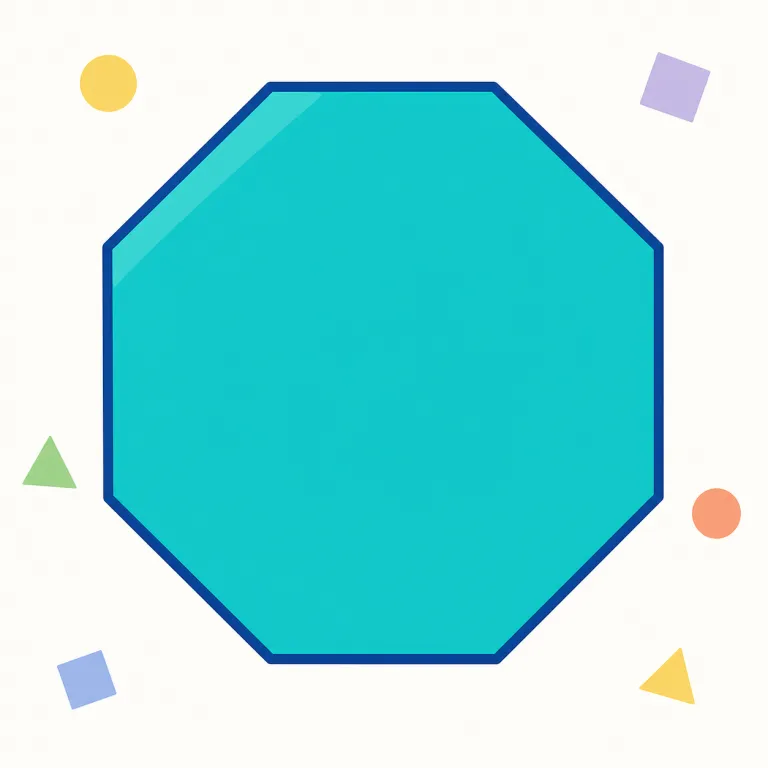 octagon（八角形・名詞）の覚え方イラスト — oct- を見たらまず eight を連想する癖をつけると覚えやすいです