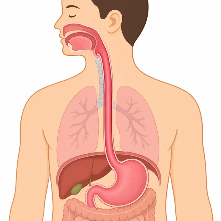 oesophagus（食道・名詞）の覚え方イラスト — 医療英語のつづりパターンで覚える語
