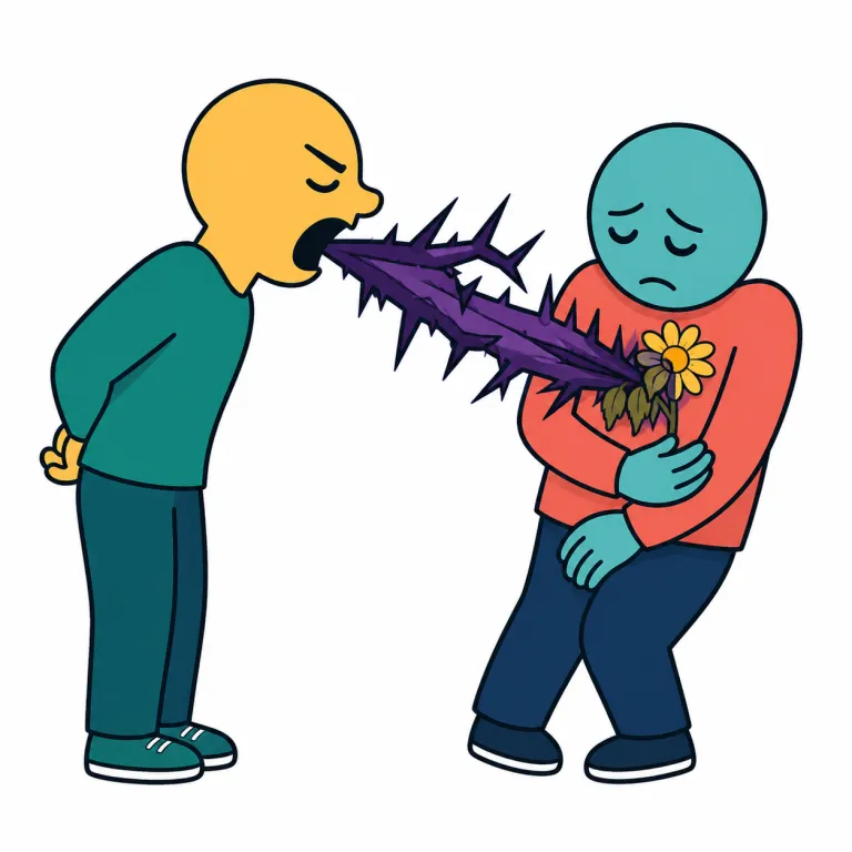 offence（侮辱、無礼・noun）の覚え方イラスト