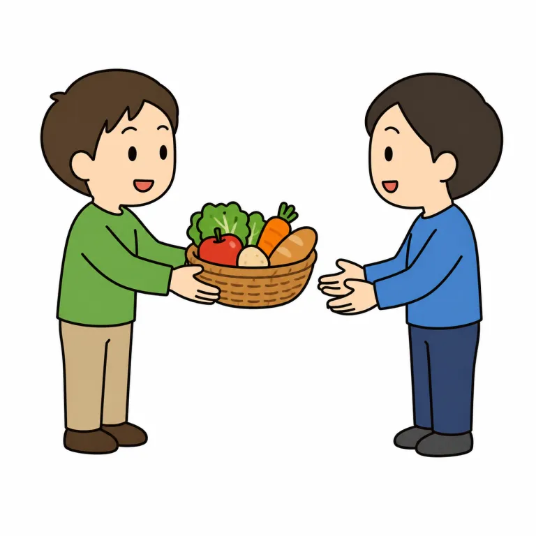 offer（提供する・verb）の覚え方イラスト