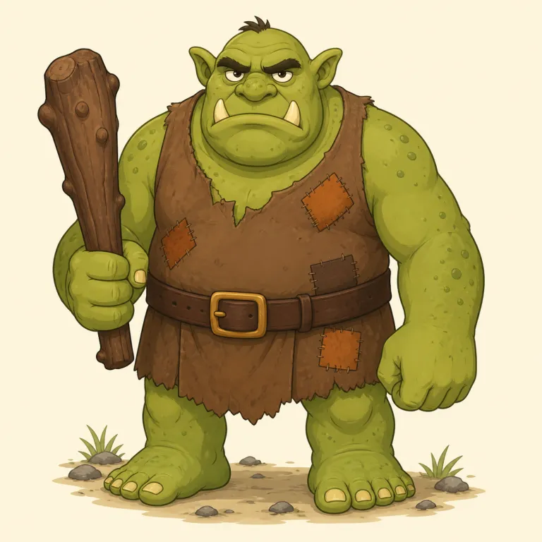 ogre（鬼・名詞）の覚え方イラスト — ogre は童話に出てくる「人を食べる恐ろしい鬼」の姿と結び付ける