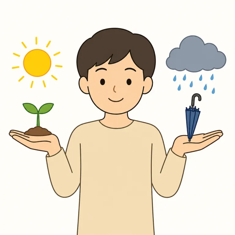on the other hand（他方では・イディオム）の覚え方イラスト — "on the one hand ..