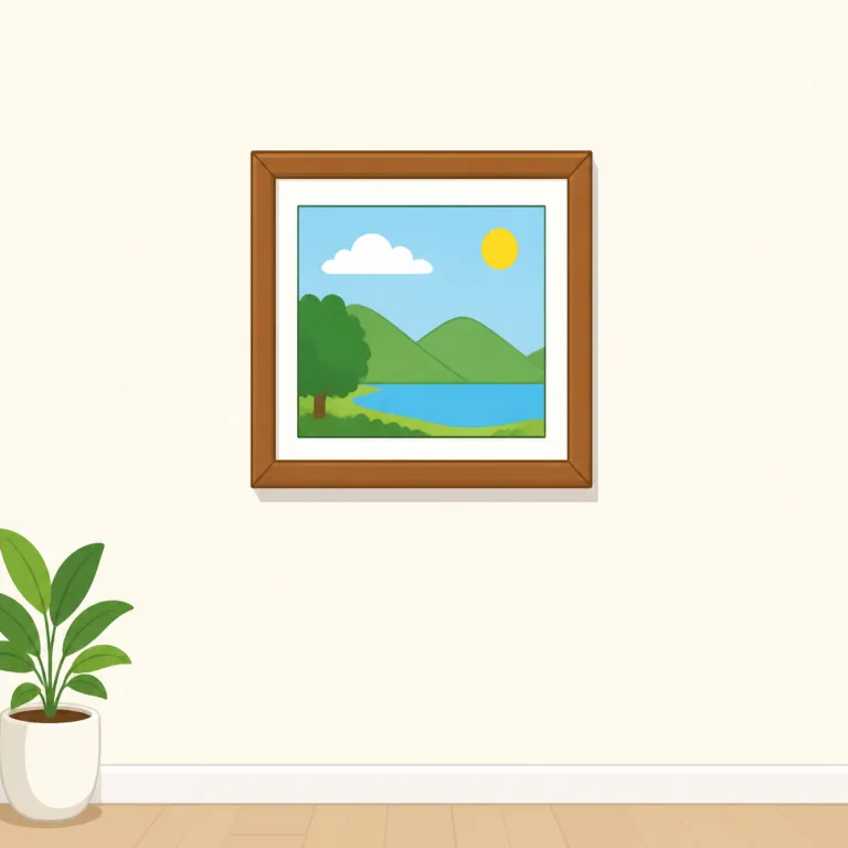 on the wall（壁に）の覚え方イラスト — 覚える軸は on＝「表面に接している」