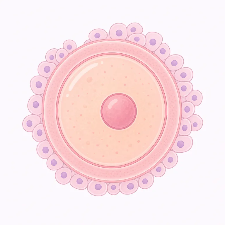 oocyte（卵母細胞・名詞）の覚え方イラスト — oocyte は医学・生物学の語として「卵母細胞」と覚えます