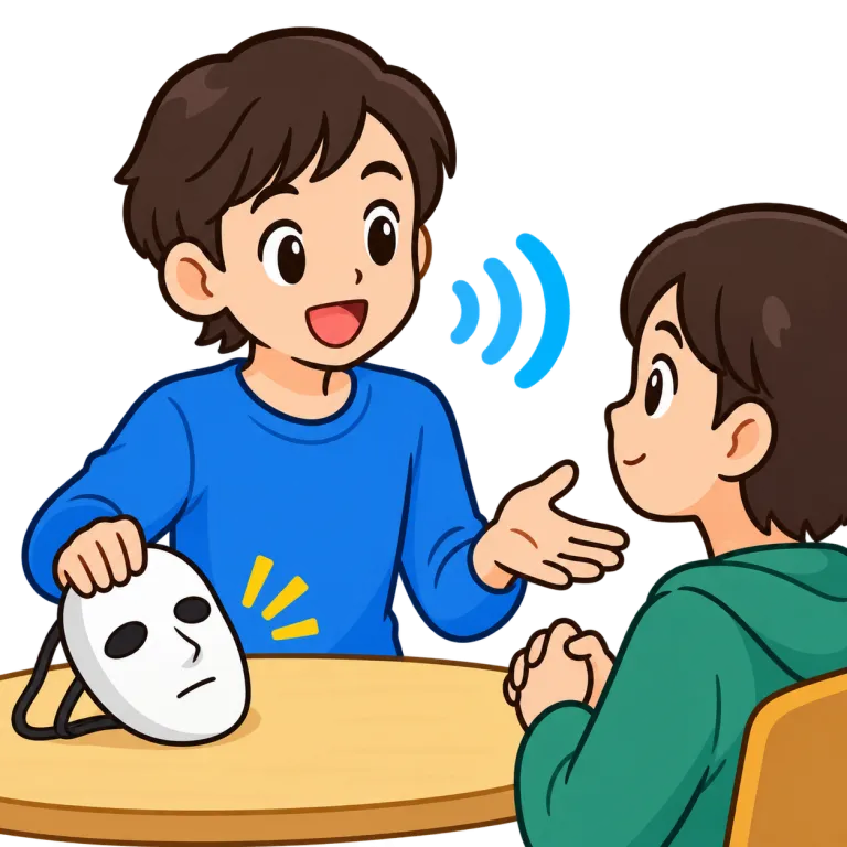 openly（率直に、隠さずに・adverb）の覚え方イラスト