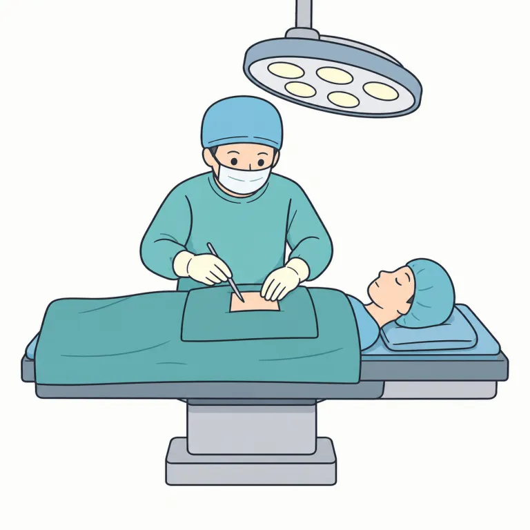 operate（手術する・verb）の覚え方イラスト