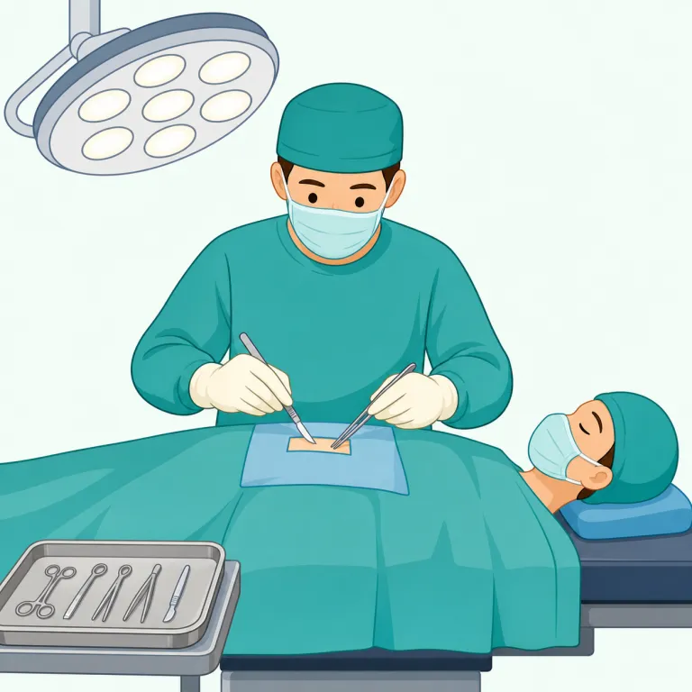 operating（手術する・verb）の覚え方イラスト