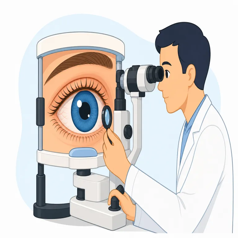 ophthalmology（眼科・名詞）の覚え方イラスト — まず後半の -logy は biology, geology と同じ「学問・専門分野」