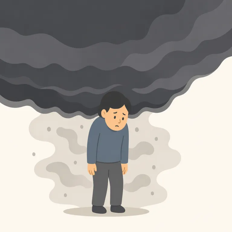 oppressive（重苦しい・adjective）の覚え方イラスト