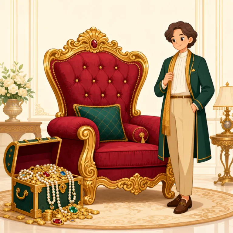 opulent（裕福な・adjective）の覚え方イラスト