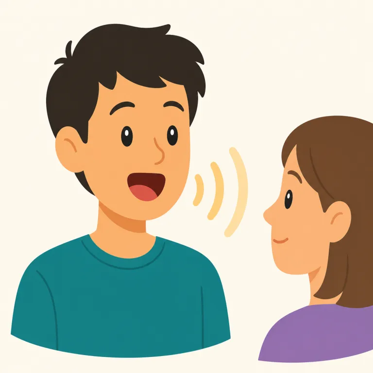 oral（口頭・形容詞）の覚え方イラスト — oral は「書いたものではなく、声に出して伝える」という意味の「口頭の」として覚えます