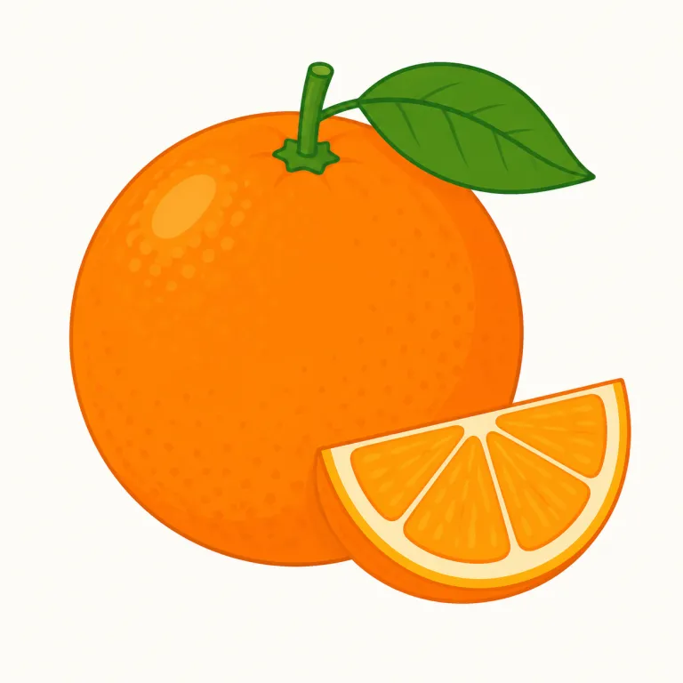 orange（オレンジ・名詞）の覚え方イラスト — 名詞の orange は apple や banana と同じ「食べ物の名前」として覚えます