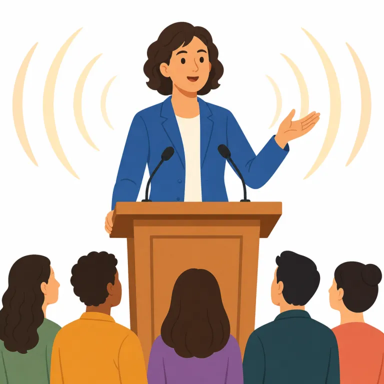 oratorical（演説の、雄弁術の・形容詞）の覚え方イラスト — この意味の oratorical は orator「演説家」や oratory「雄弁術」と結びつけて、「演説・弁論という行為や技術に関する」と覚えるとよいです