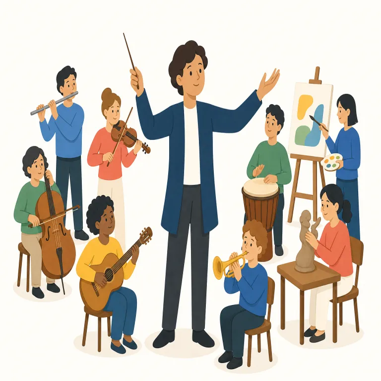 orchestrate（調整する・動詞）の覚え方イラスト — まず orchestra を思い出すと覚えやすい語です