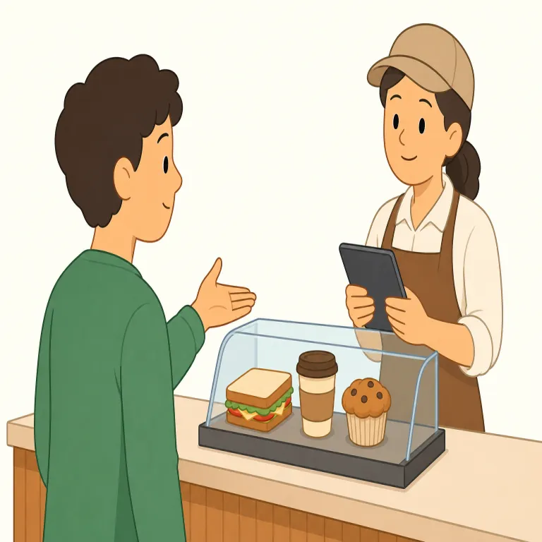 order（注文する・verb）の覚え方イラスト