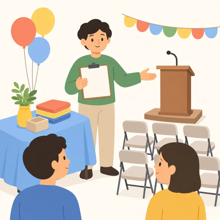 organizer（主催者・名詞）の覚え方イラスト — organizer は organize「まとめる・手配する」に、人を表す -er が付いた語として考えます