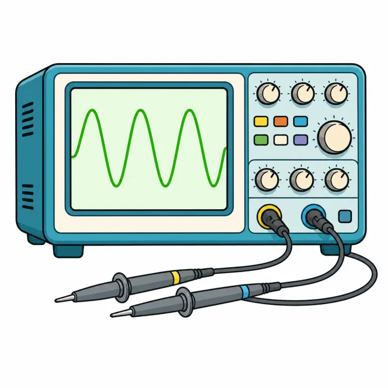 oscilloscope（オシロスコープ・noun）の覚え方イラスト