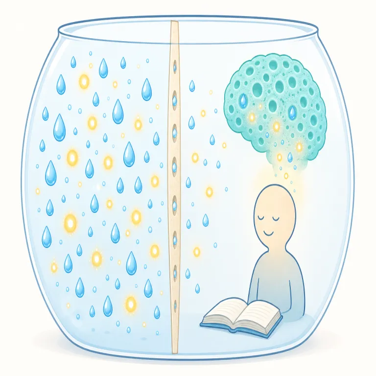 osmosis（浸透、自然に身につくこと・名詞）の覚え方イラスト — まず理科で出る浸透を核に置くと覚えやすい語です