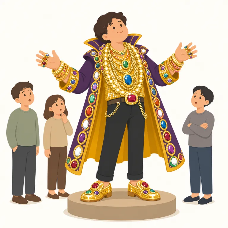 ostentation（誇示・名詞）の覚え方イラスト — まず形で覚える