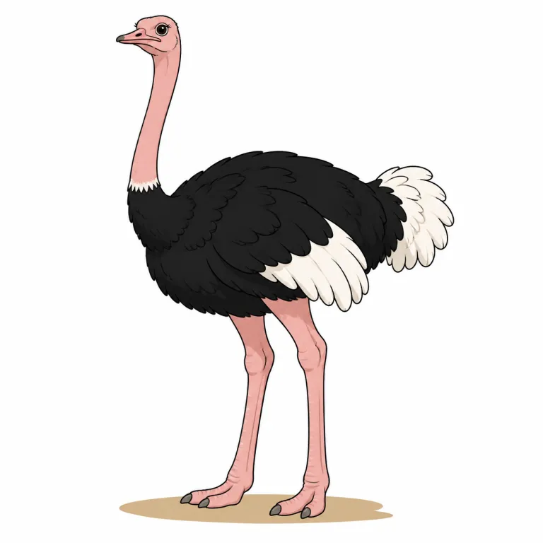 ostrich（ダチョウ・noun）の覚え方イラスト