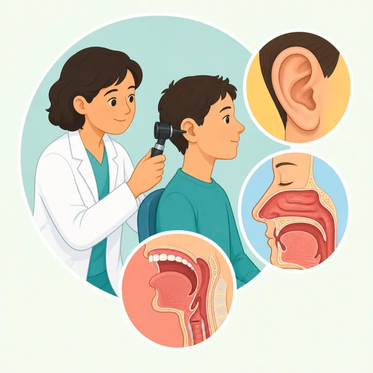 otolaryngology（耳鼻咽喉科・名詞）の覚え方イラスト — 長く見えるので、丸暗記よりも `oto / laryngo / logy` の3分割で覚えると定着しやすいです