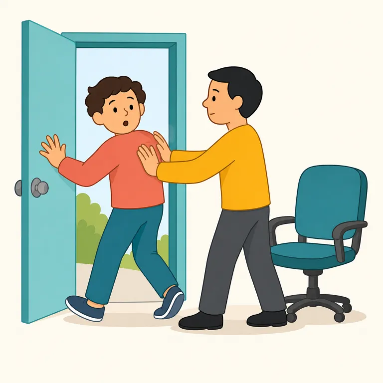 oust（失脚させる・動詞）の覚え方イラスト — oust は out に近い形なので、「権力の外へ押し出す」と考えると覚えやすい語です
