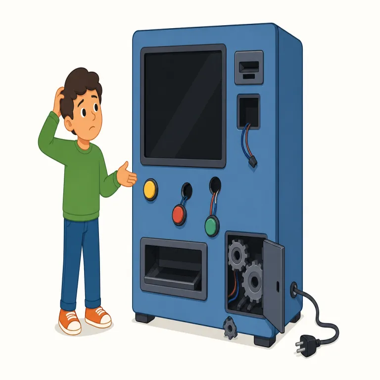 out of order（故障中・イディオム）の覚え方イラスト — order には「正常に整っている状態」という広い感覚があります