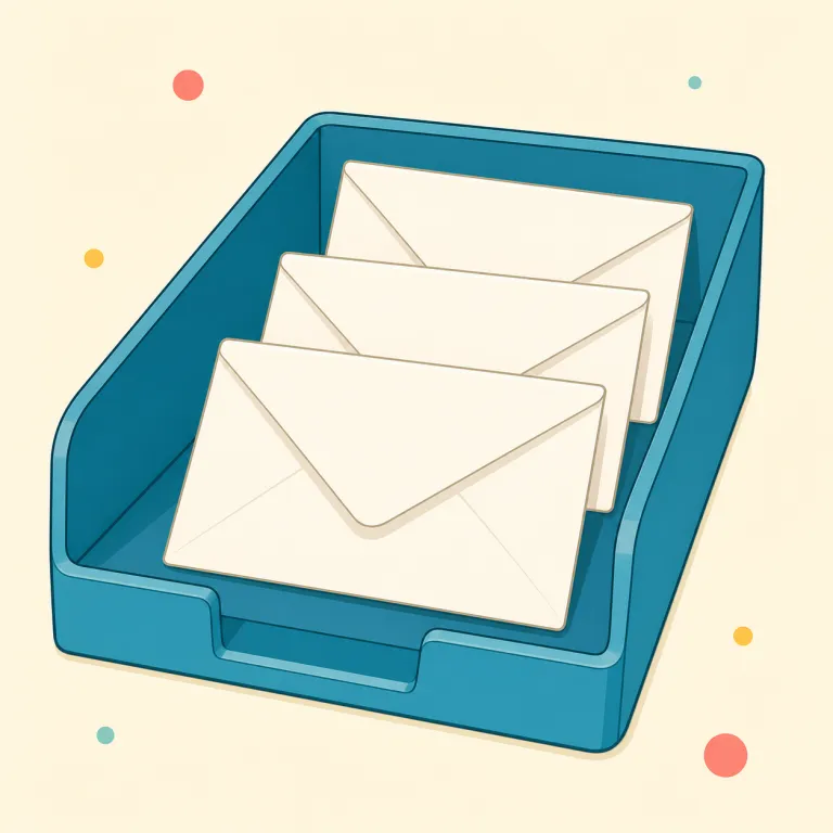 outbox（送信箱・名詞）の覚え方イラスト — out「外へ出す」とbox「箱」から、「外へ送るものを入れる箱」と覚えると明快です