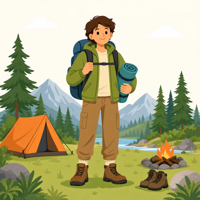 outdoorsy（アウトドア派・形容詞）の覚え方イラスト — outdoor を知っていれば意味はかなり取りやすい語です